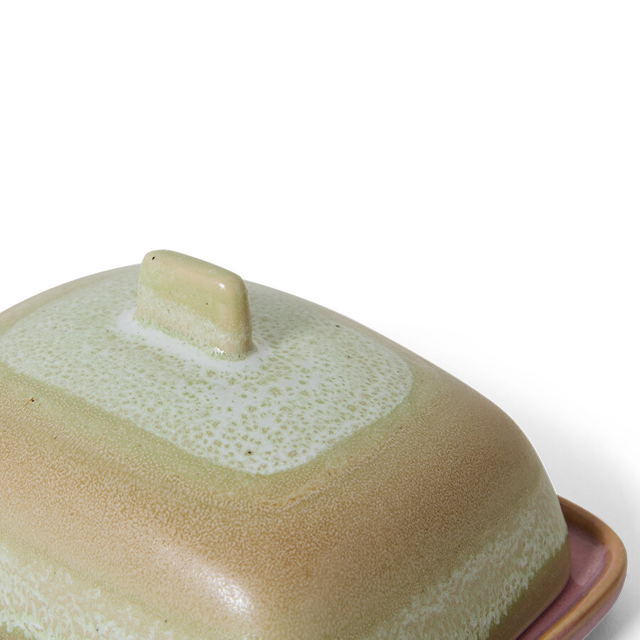 HKLIVING 70's ceramics Butter Dish Skyline