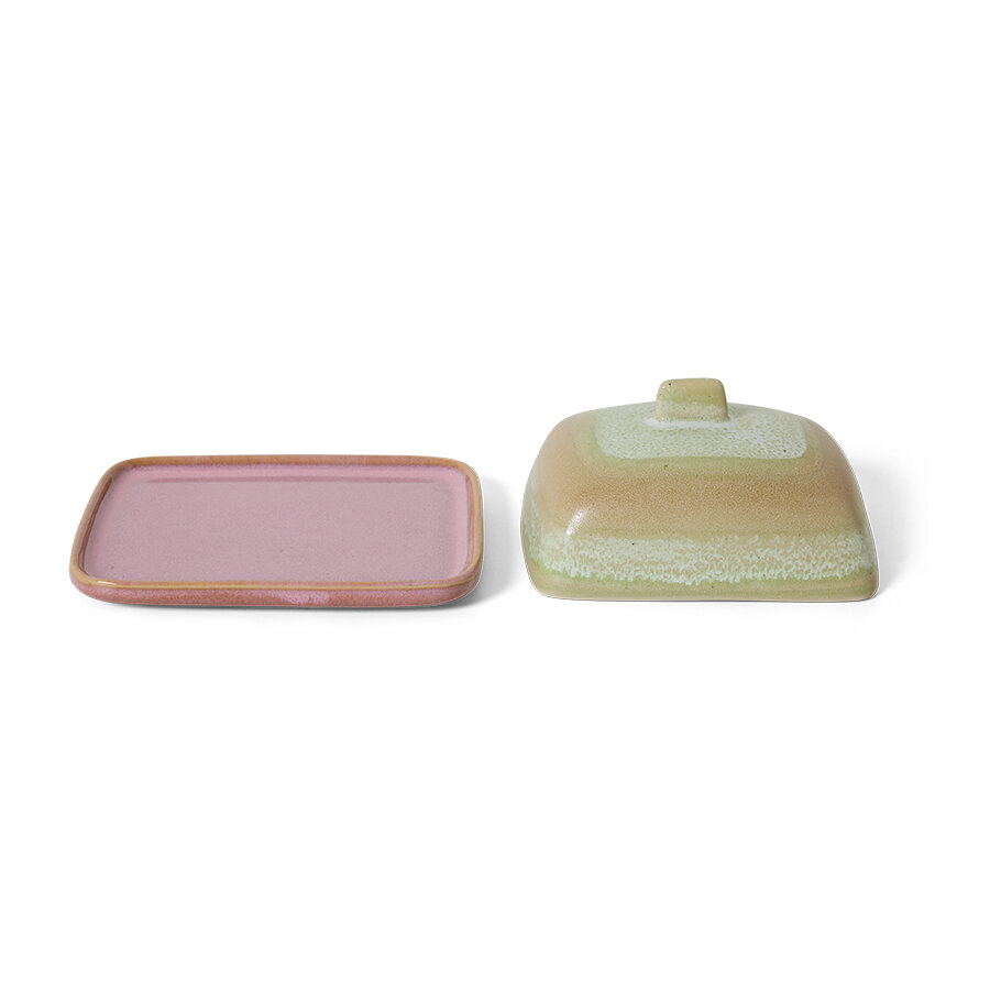 HKLIVING 70's ceramics Butter Dish Skyline