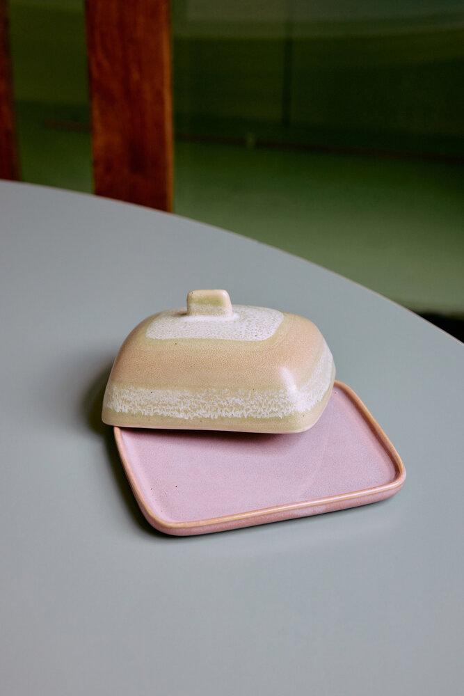 HKLIVING 70's ceramics Butter Dish Skyline