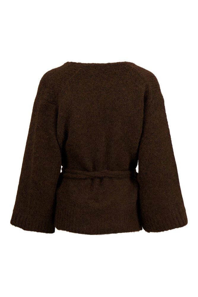 Zusss wikkel vest chocoladebruin