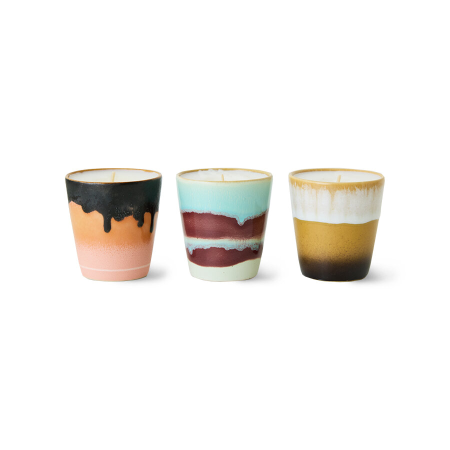 HKLIVING 70s ceramics: Christmas special, frost &amp; firewood (set of 3)