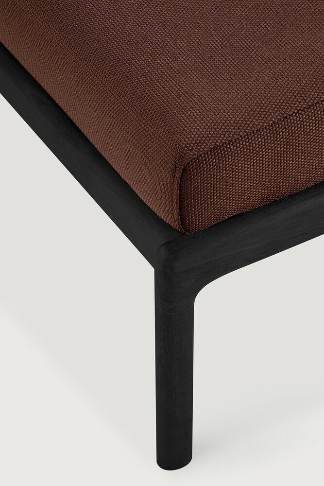 Ethnicraft Jack Outdoor Voetbank Zwart Met Burgundy Kussens