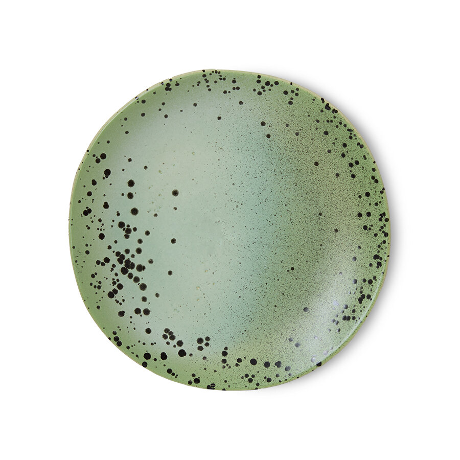 HKLIVING 70s ceramics side plates fleck set of 2