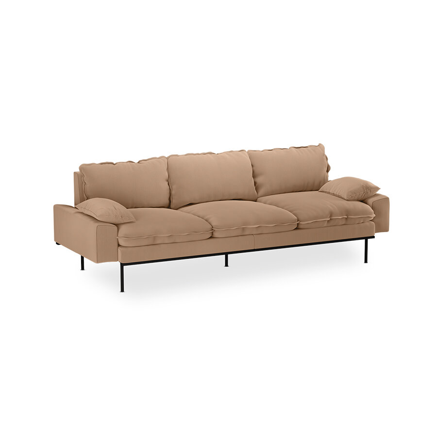 HKliving retro sofa 4 seats corduroy rib brown