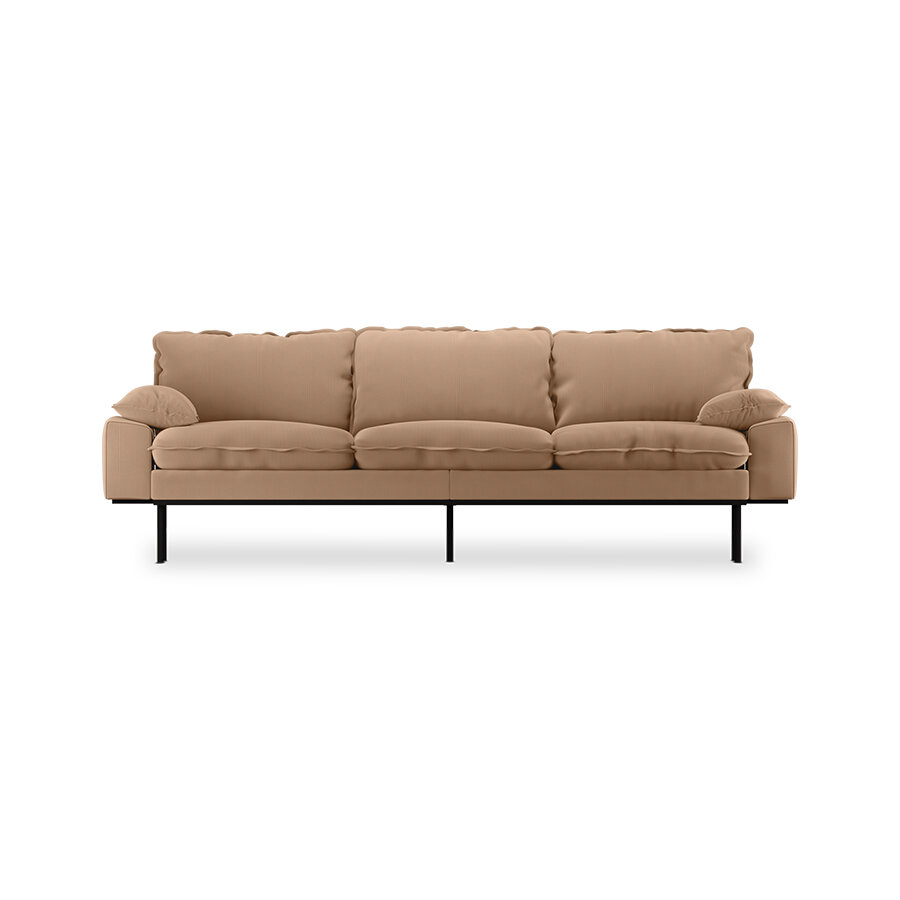 HKliving retro sofa 4 seats corduroy rib brown