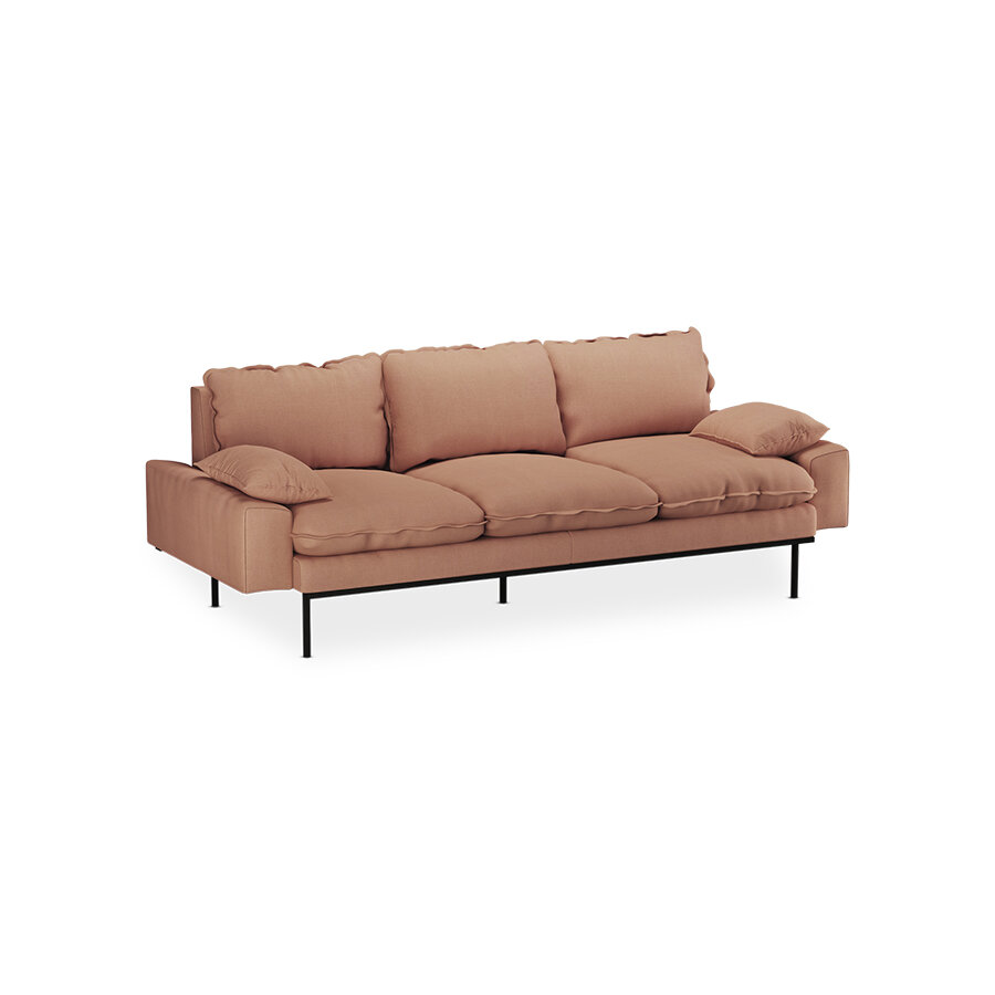 HKliving retro sofa 3 seats Linen, Dusty Rose