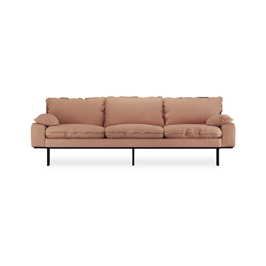HKliving retro sofa 4 seats Linen, Dusty Rose