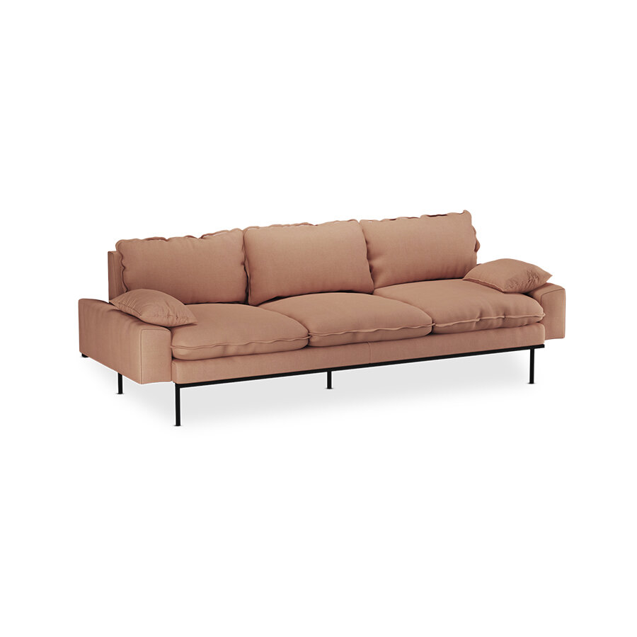 HKliving retro sofa 4 seats Linen, Dusty Rose
