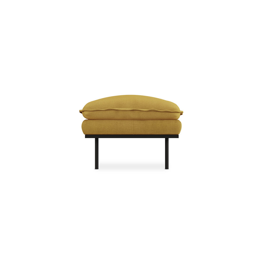 HKliving retro Hocker Linen, Burnt Ochre
