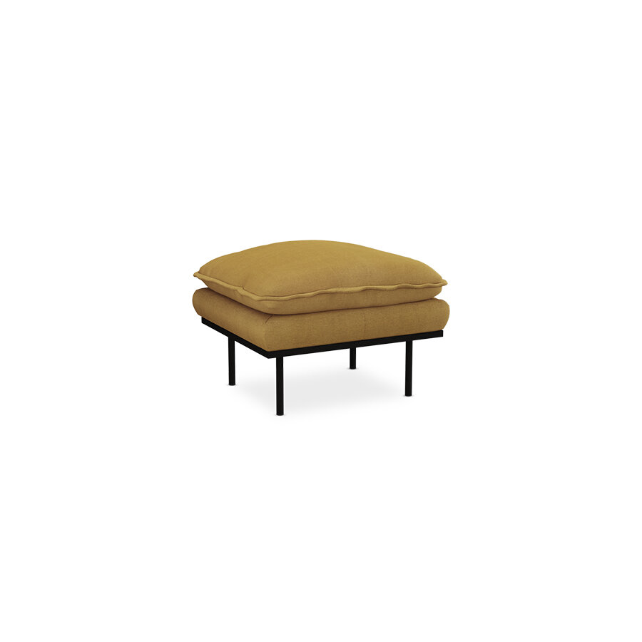 HKliving retro Hocker Linen, Burnt Ochre