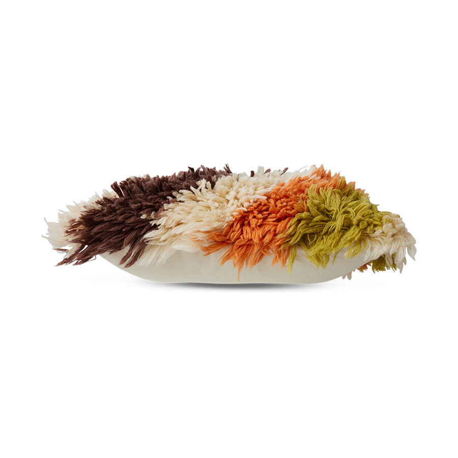 HKLIVING Fluffy wool striped cushion