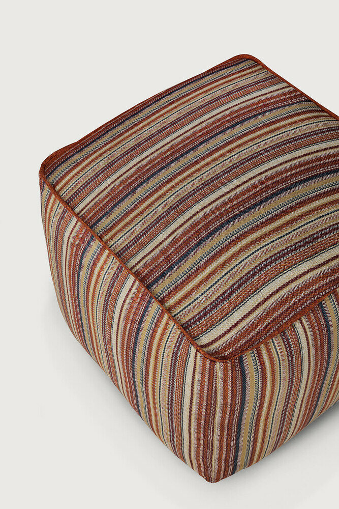 Ethnicraft Outdoor Zahara Poef Terra Stripe