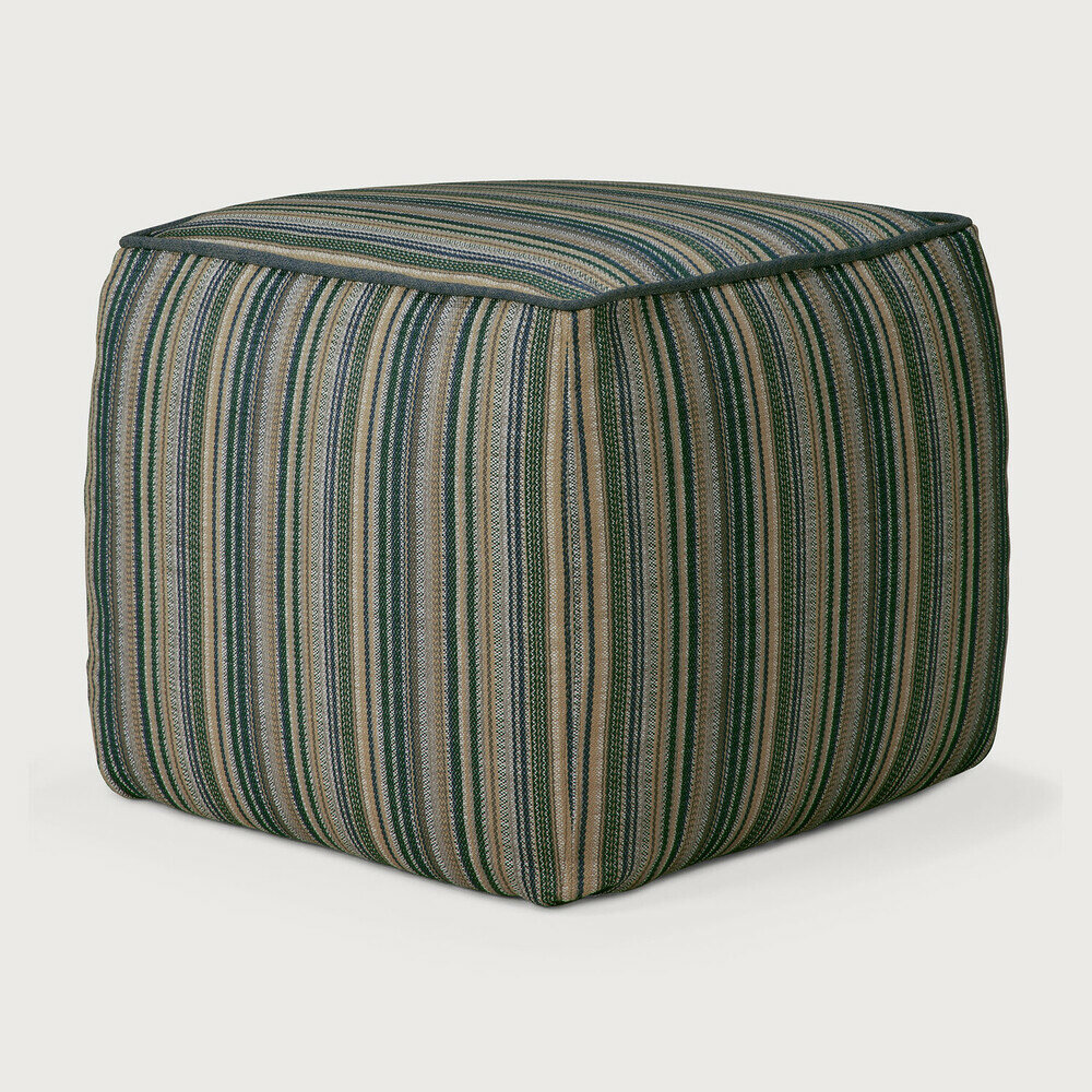 Ethnicraft Outdoor Zahara Poef Blue Stripe