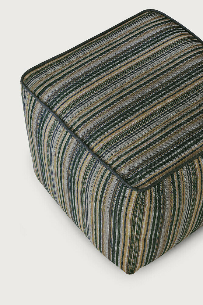 Ethnicraft Outdoor Zahara Poef Blue Stripe