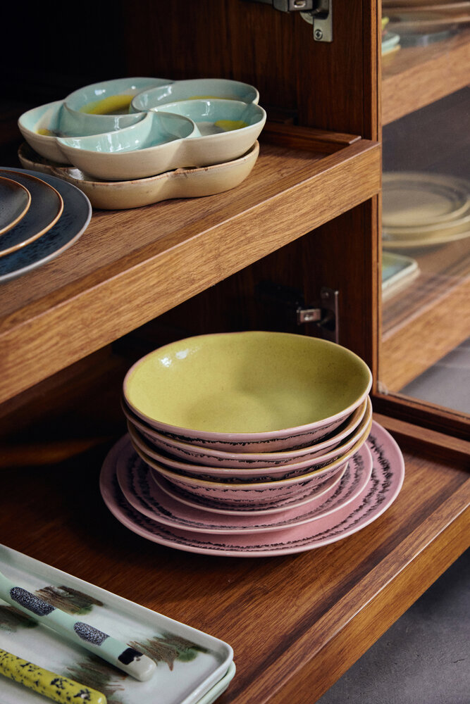 HKLIVING 70's ceramics Dinner Plates Bubble, Set Of 2