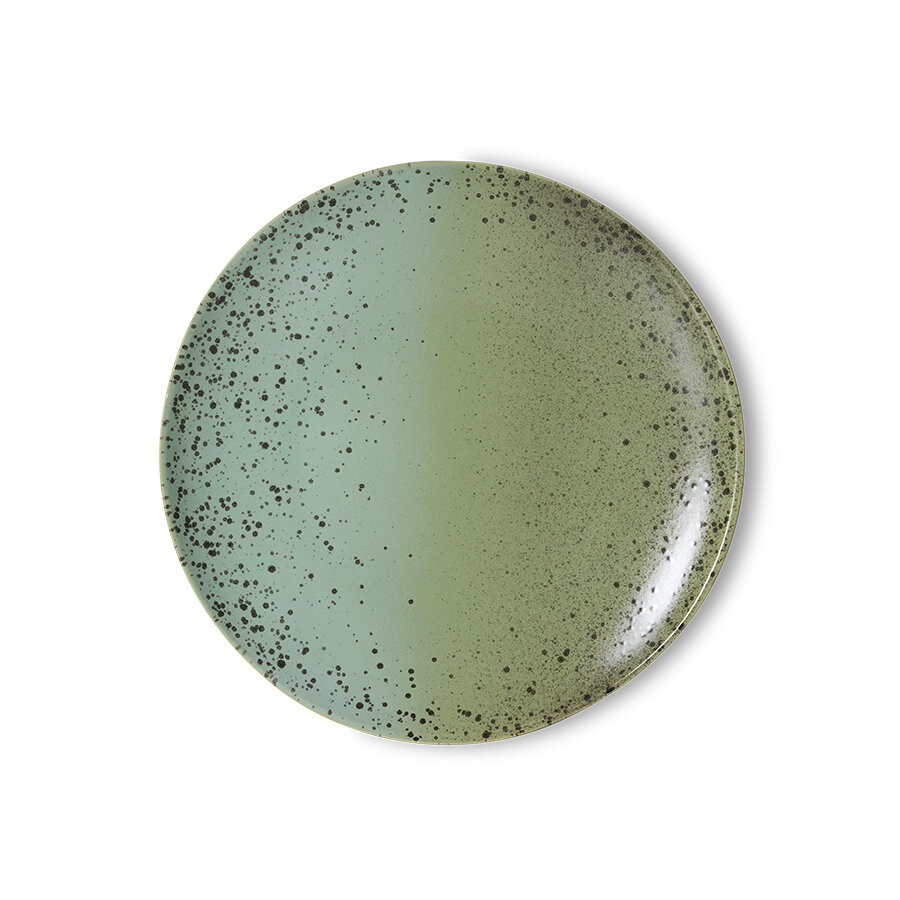HKLIVING 70's ceramics Dinner Plates Fleck, Set Of 2