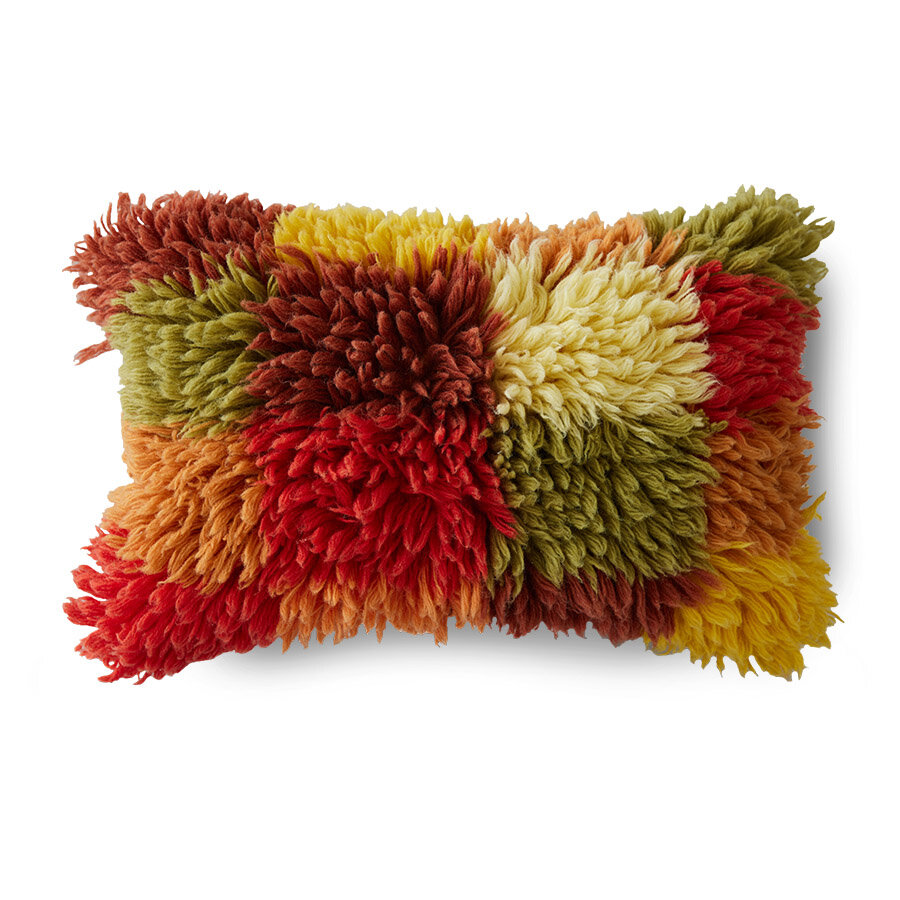 HKLIVING Fluffy wool rag cushion