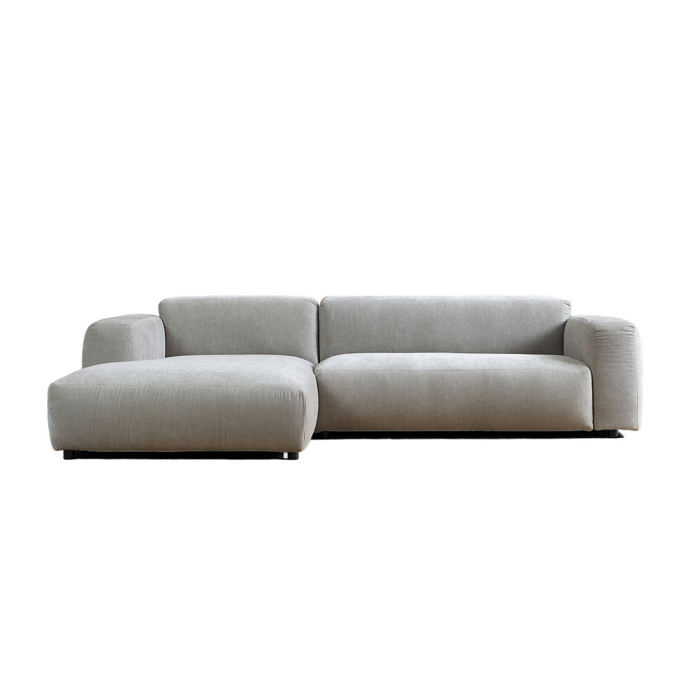 Pepp Interiors Ocean Bank Chaise Longue Links in Standaard Stof Boston cement