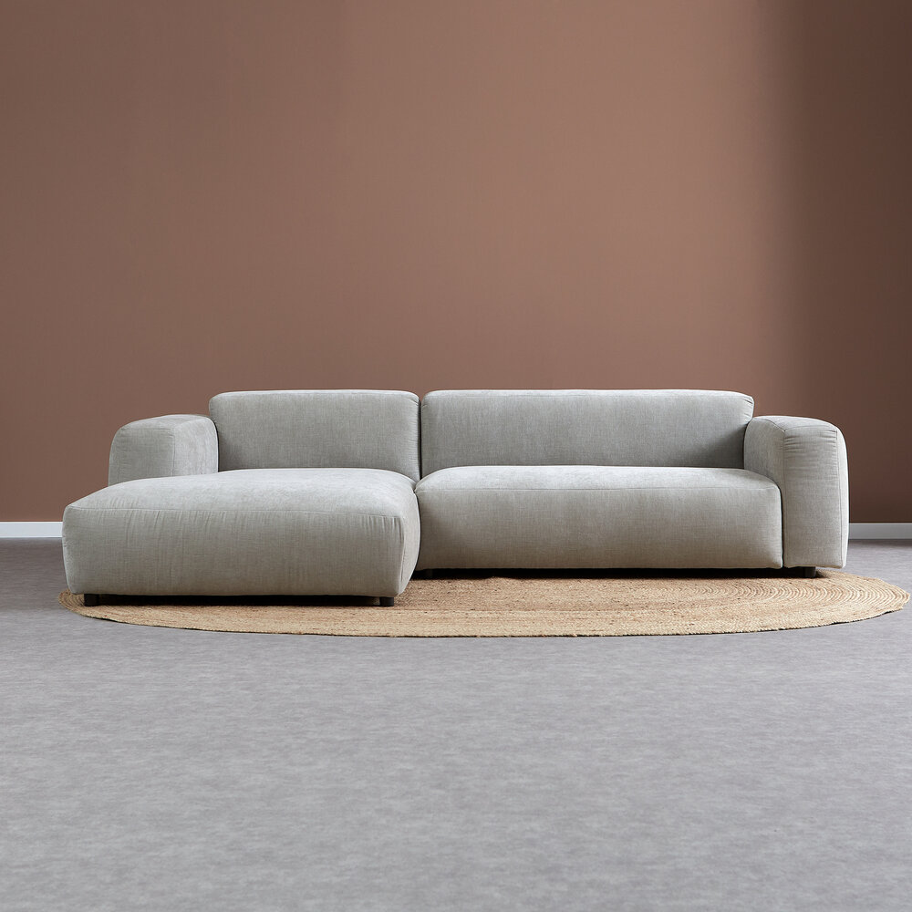 Pepp Interiors Ocean Bank Chaise Longue Links in Standaard Stof Boston cement