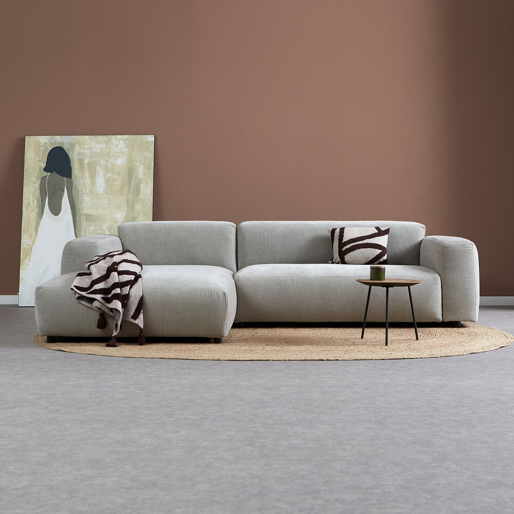 Pepp Interiors Ocean Bank Chaise Longue Links in Standaard Stof Boston cement