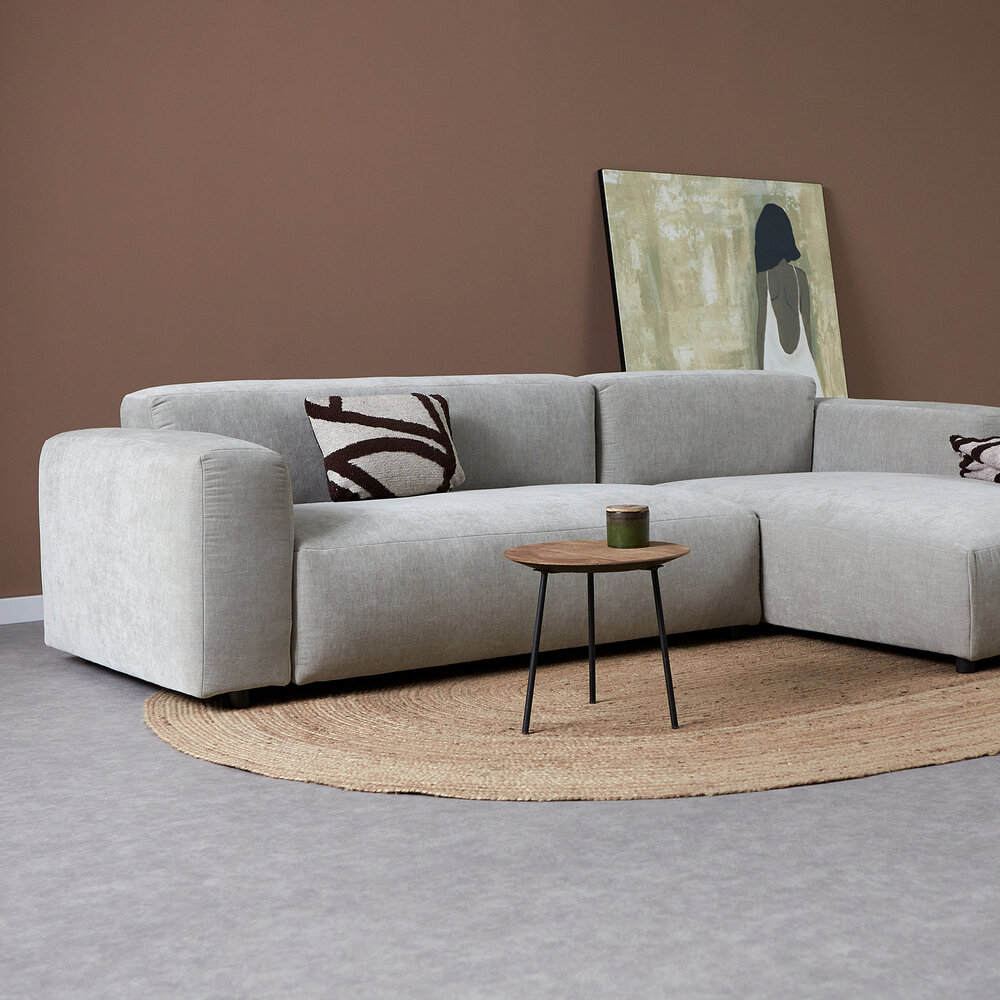 Pepp Interiors Ocean Bank Chaise Longue Rechts in stof Boston cement