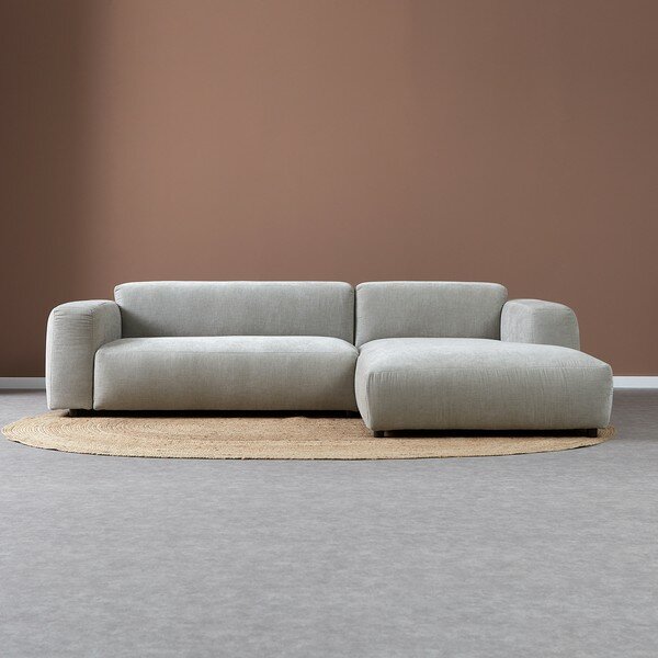 Pepp Interiors Ocean Bank Chaise Longue Rechts in stof Boston cement