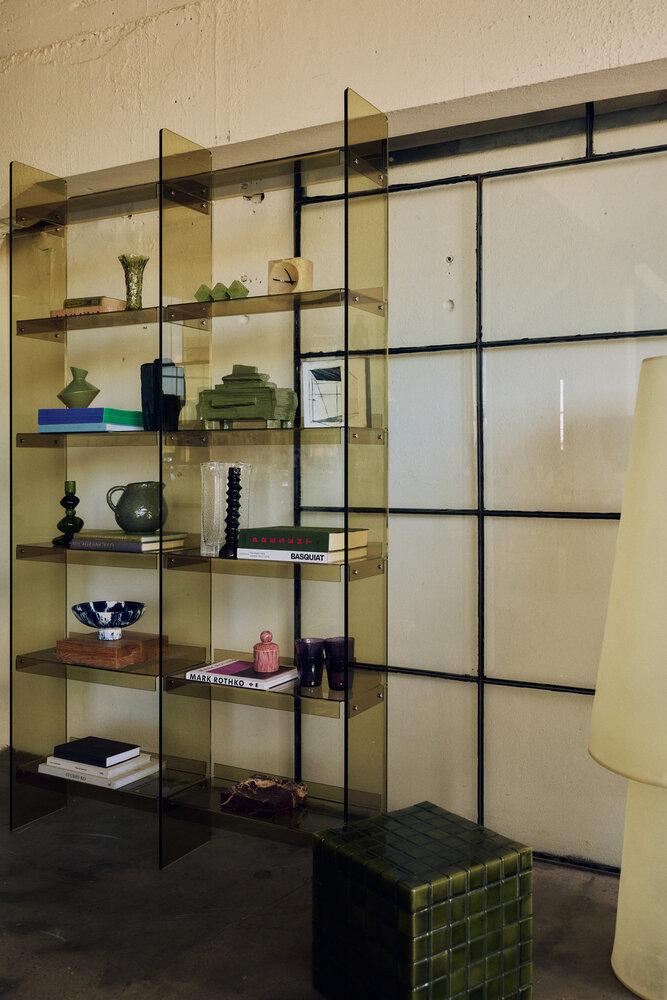 HKLIVING Acrylic cabinet olive green 240cm small and high
