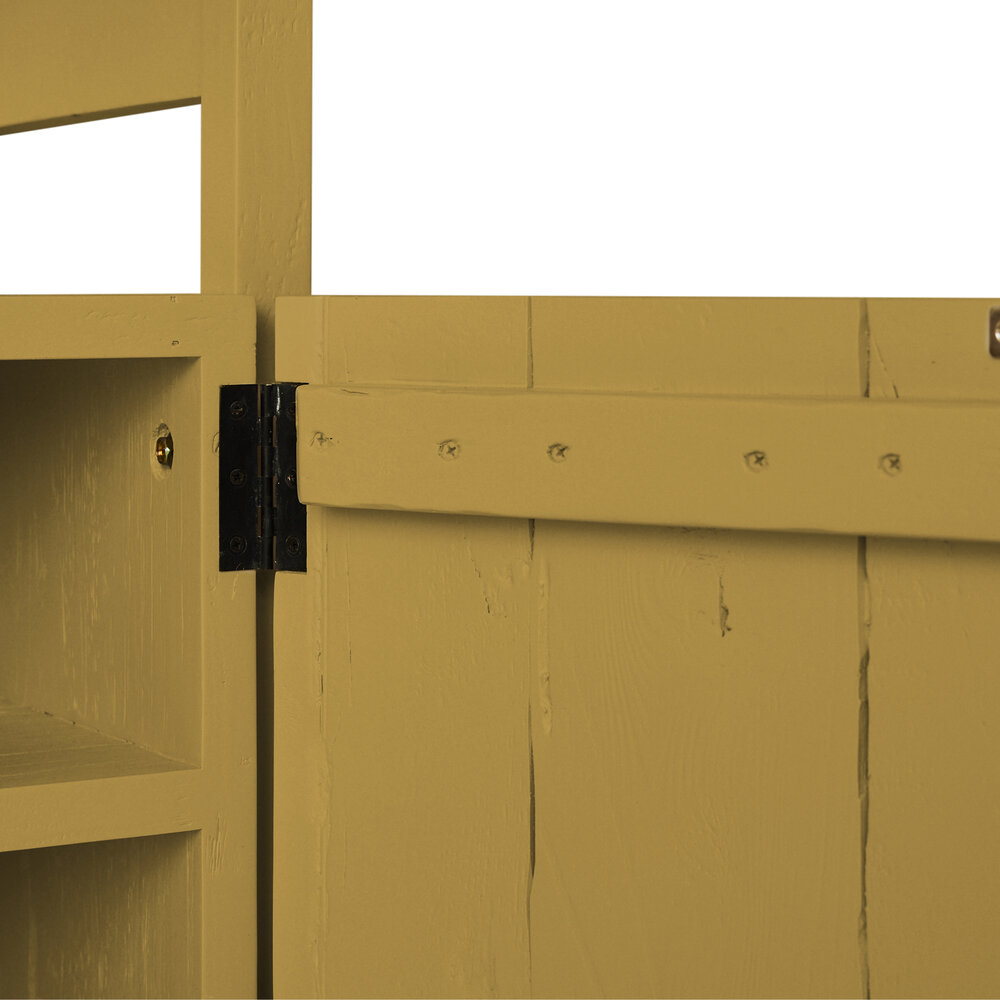 HKLIVING Raw wood cabinet mustard
