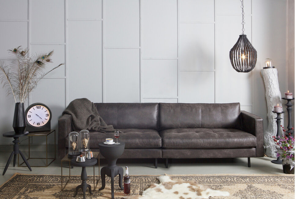 WOOOD Premium Rodeo classic 3 zits Bank Zwart 