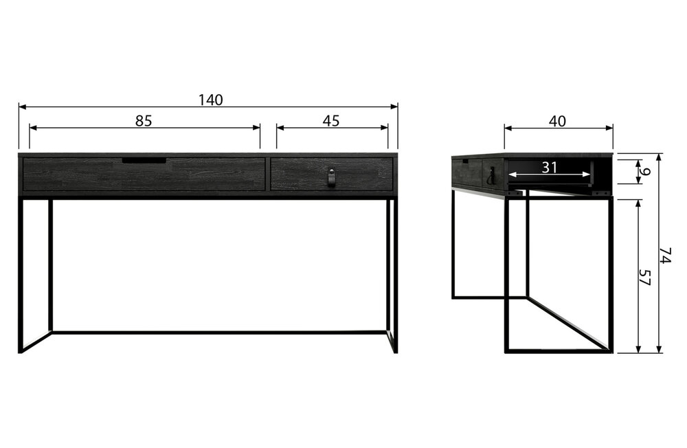 WOOOD Essentials Silas sidetable black night geborsteld