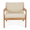 Ethnicraft outdoor teak Jack lounge chair naturel fabric