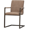 Woood Bas Eetkamerstoel Geweven Stof Bruin Melange