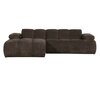 WOOOD Mojo Chaise Longue Geweven Ribstof Bruin Links