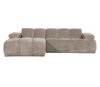 WOOOD Mojo Chaise Longue Geweven Ribstof Donkerzand Links