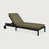Ethnicraft Jack Outdoor Verstelbaar Ligbed Zwart Met Groene Kussens