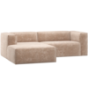 WOOOD Essentials Bean Chaise Longue Bank Links Chenille Velvet Naturel