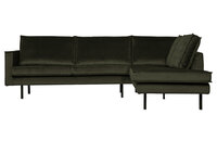 WOOOD Premium Rodeo hoekbank rechts velvet dark green hunter
