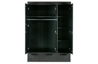 WOOOD Connect 3 deurs 3 laden strokendeur kast zwart