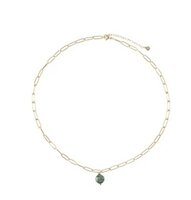 Zusss schakelketting met groene agaat hangertje 