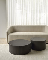 Ethnicraft Mahogany Roller Max dark brown round coffee table