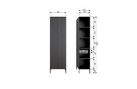 WOOOD Premium New Gravure hoge kast met lade grenen zwart