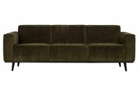 WOOOD Premium Statement 3-zits Bank 230cm Brede Platte Rib Warm Groen