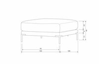 Vtwonen Couple Poef 100cm Lichtgrijs