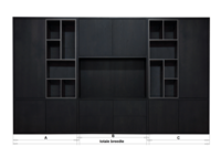 Vermeer Deel kast 4lade-tv gedeelte-2drs (uit 1geheel)-tv vak 127x80cm