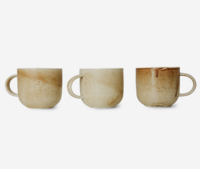 HKLIVING mok, rustieke creme/bruin