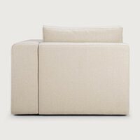 Achteraanzicht Ethnicraft Mellow Bank - Off White Eco fabric Eind Element met L Vorm