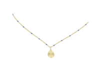 Zusss ketting met druppel hanger kobaltblauw/goud