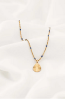 Zusss ketting met druppel hanger kobaltblauw/goud