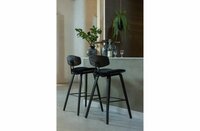 WOOOD Essentials Senn Barstoel Fluweel Zwart