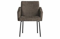 WOOOD Premium Mount Eetkamerstoel Grof Geweven Stof Grijs/Bruin